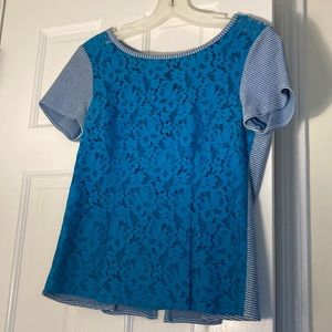 Nanette Lenore Blue Lace Top